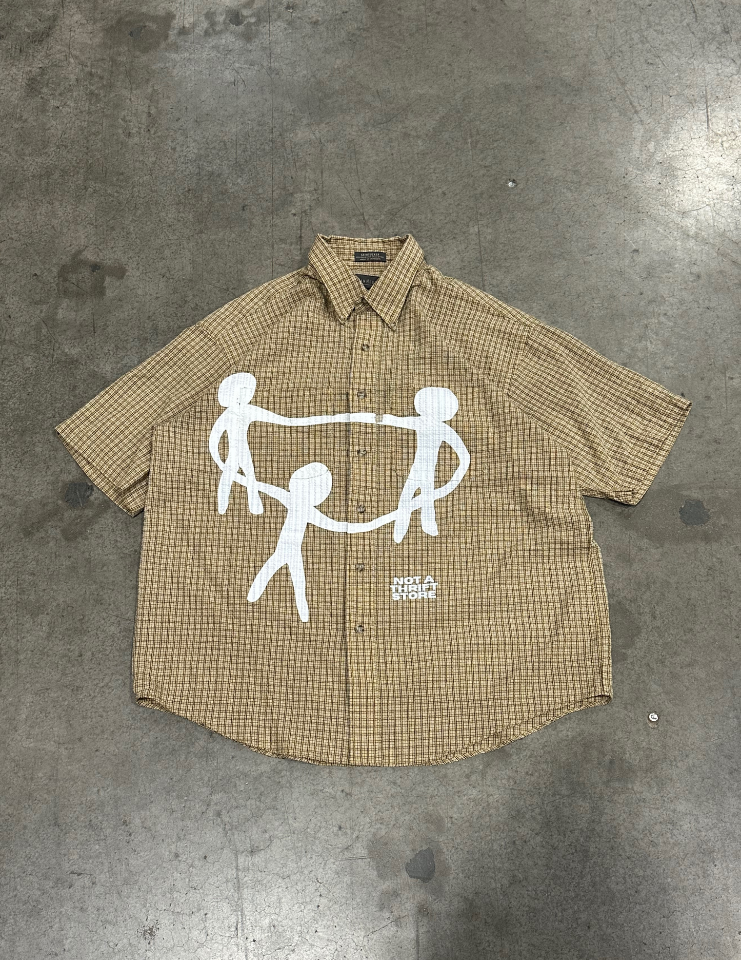 Mustard Grid Vintage Button-Up - L