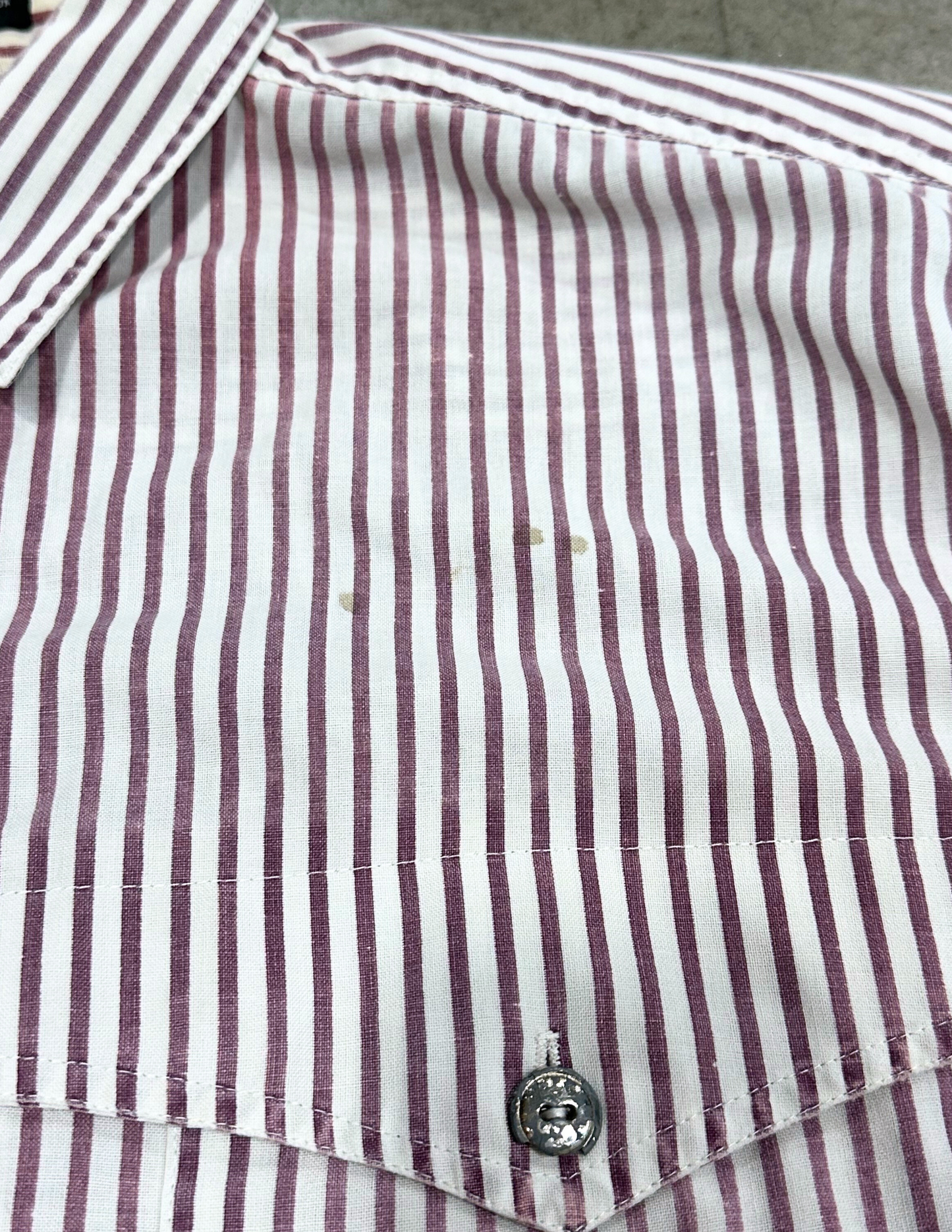 Vintage Red Pinstripe Button Down - XL