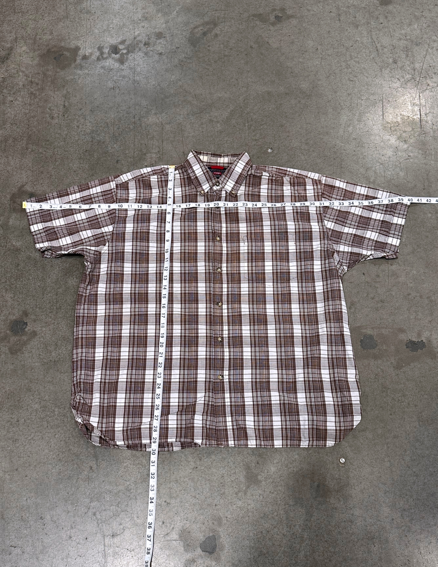 Brown Plaid Button Up - XL