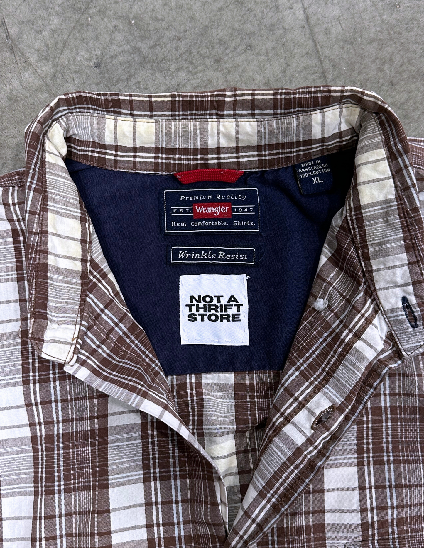 Brown Plaid Button Up - XL