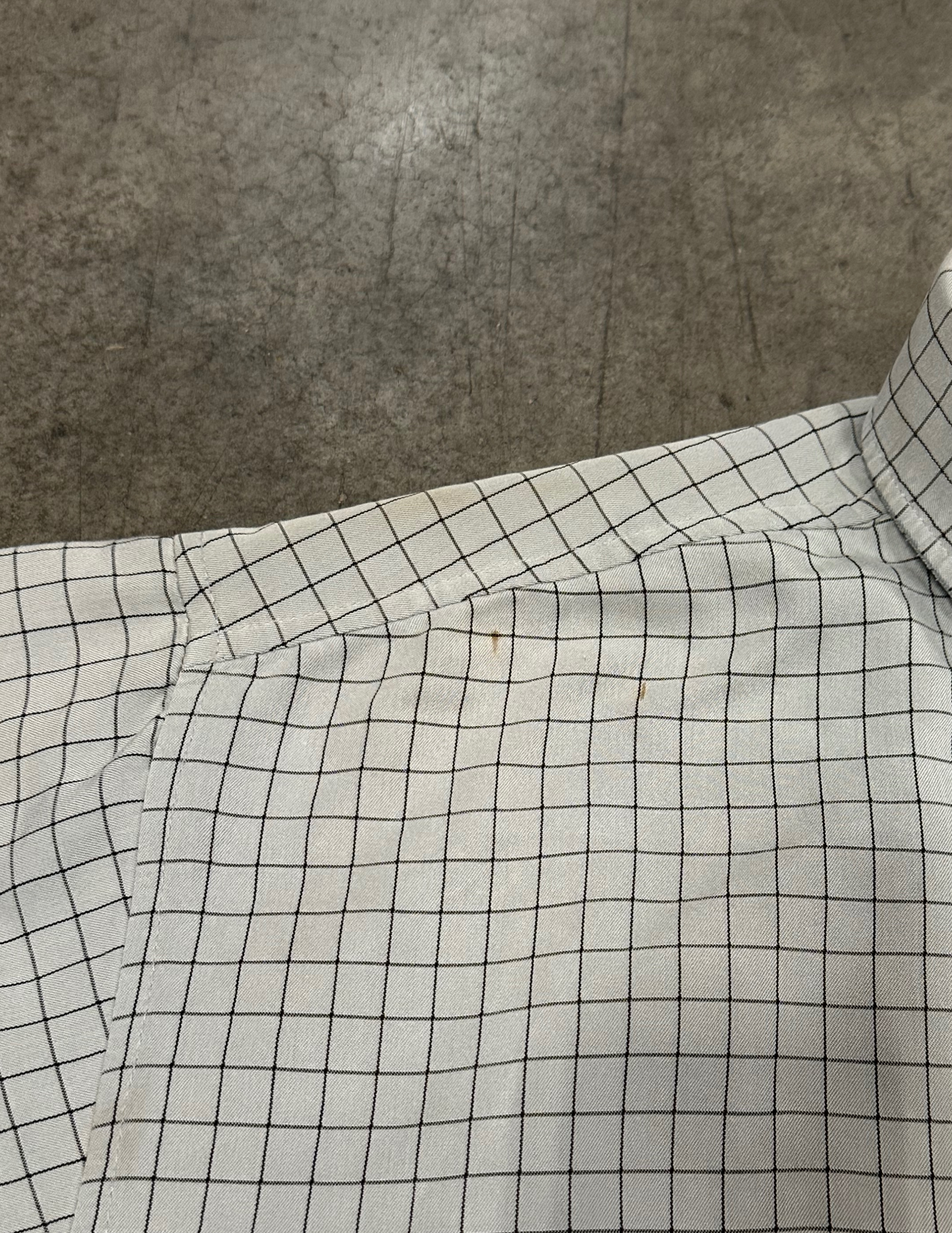 Grey Grid Pattern Button Down - L
