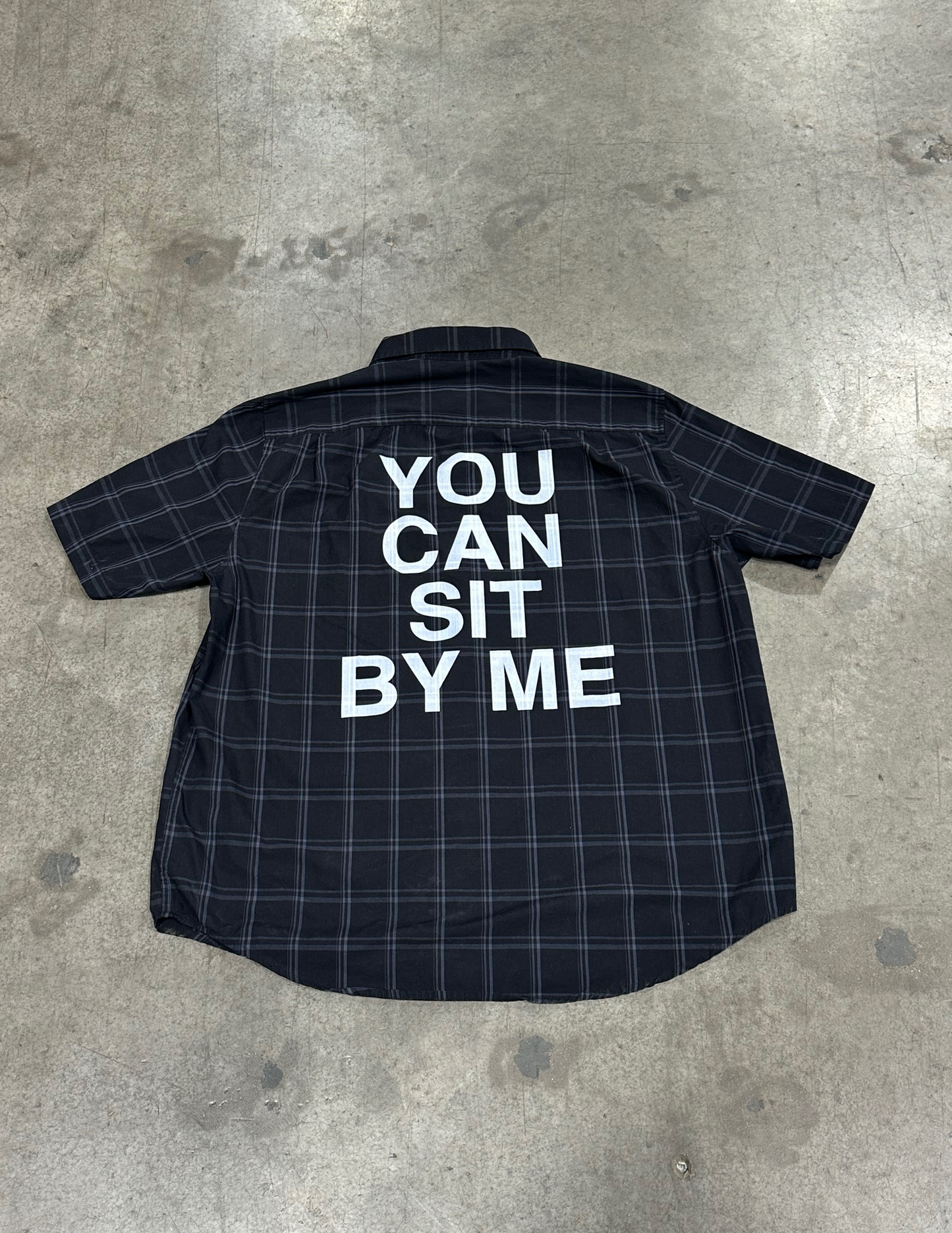 Black Plaid Button Down - XL