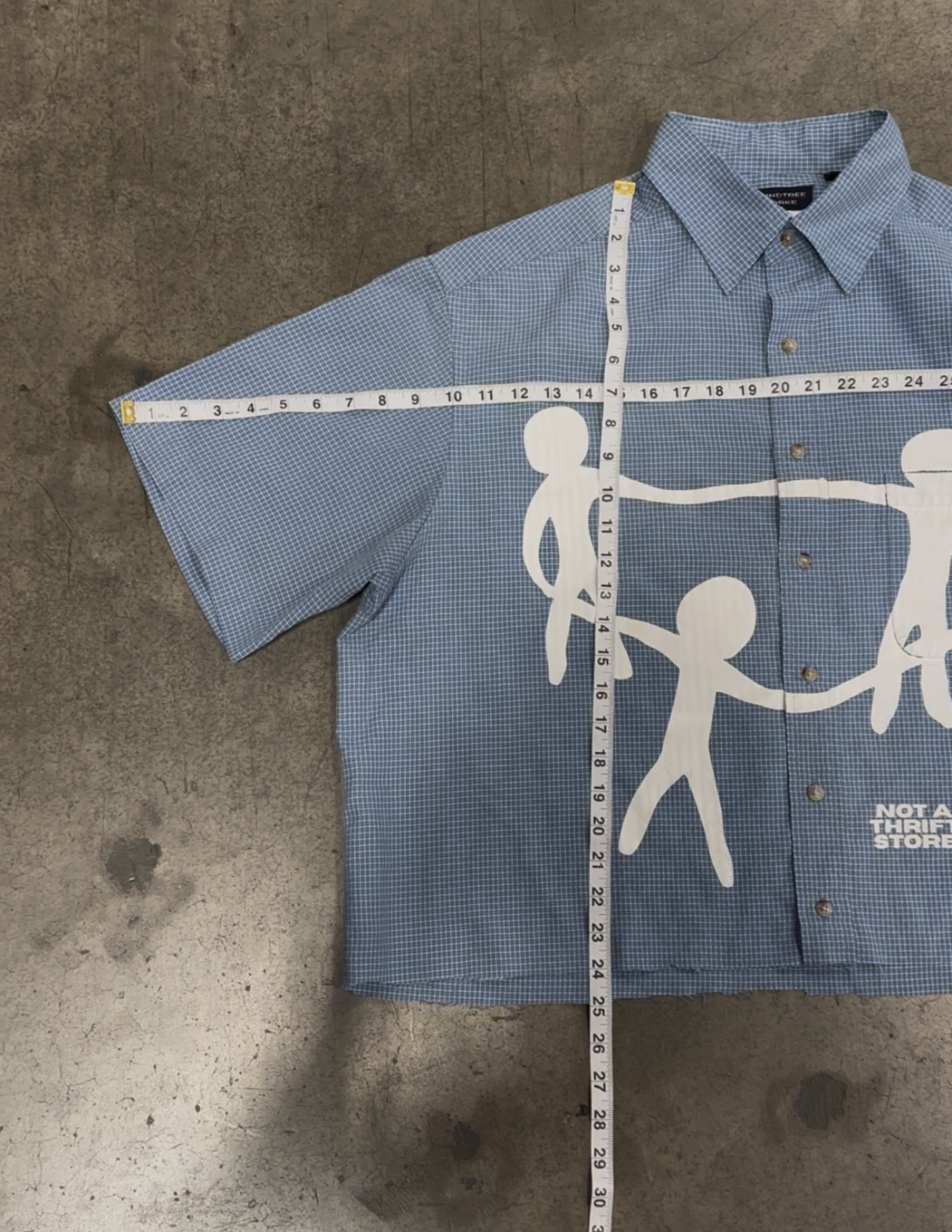 Light Blue Cropped Button Down - L