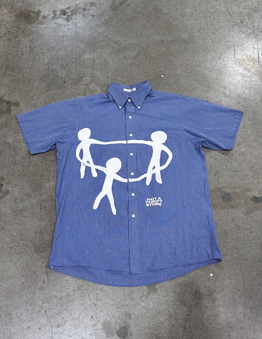 Navy Blue White Checkered - M