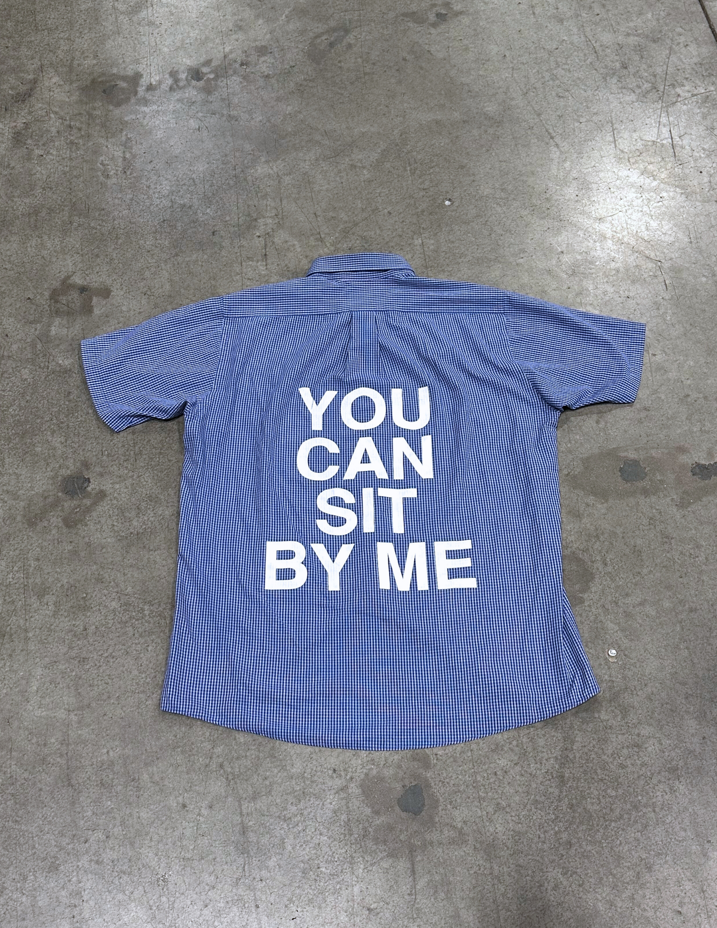 Navy Blue White Checkered - M