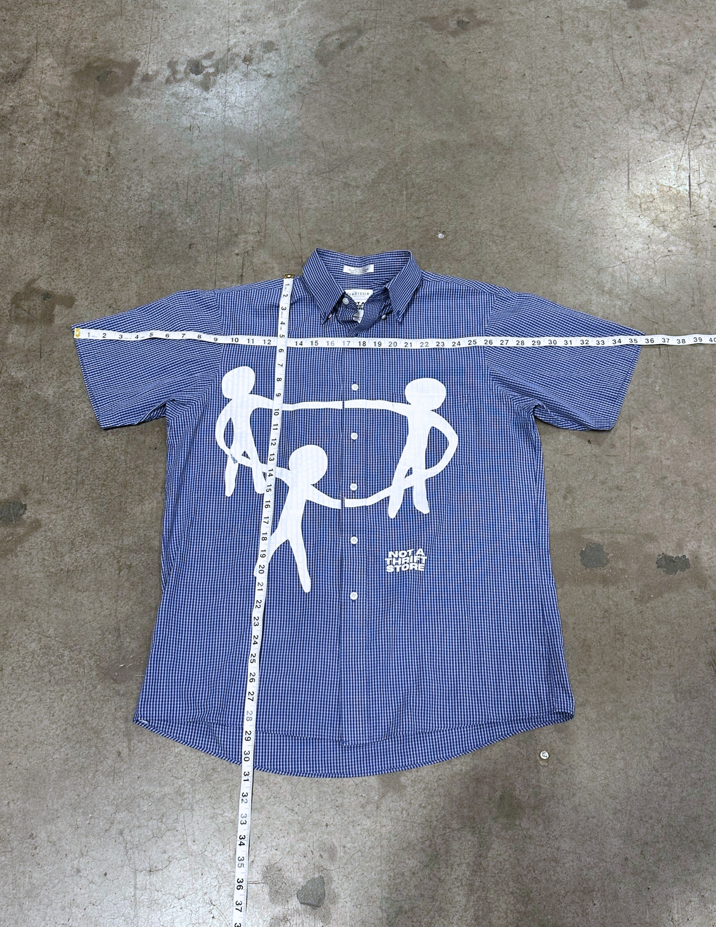 Navy Blue White Checkered - M