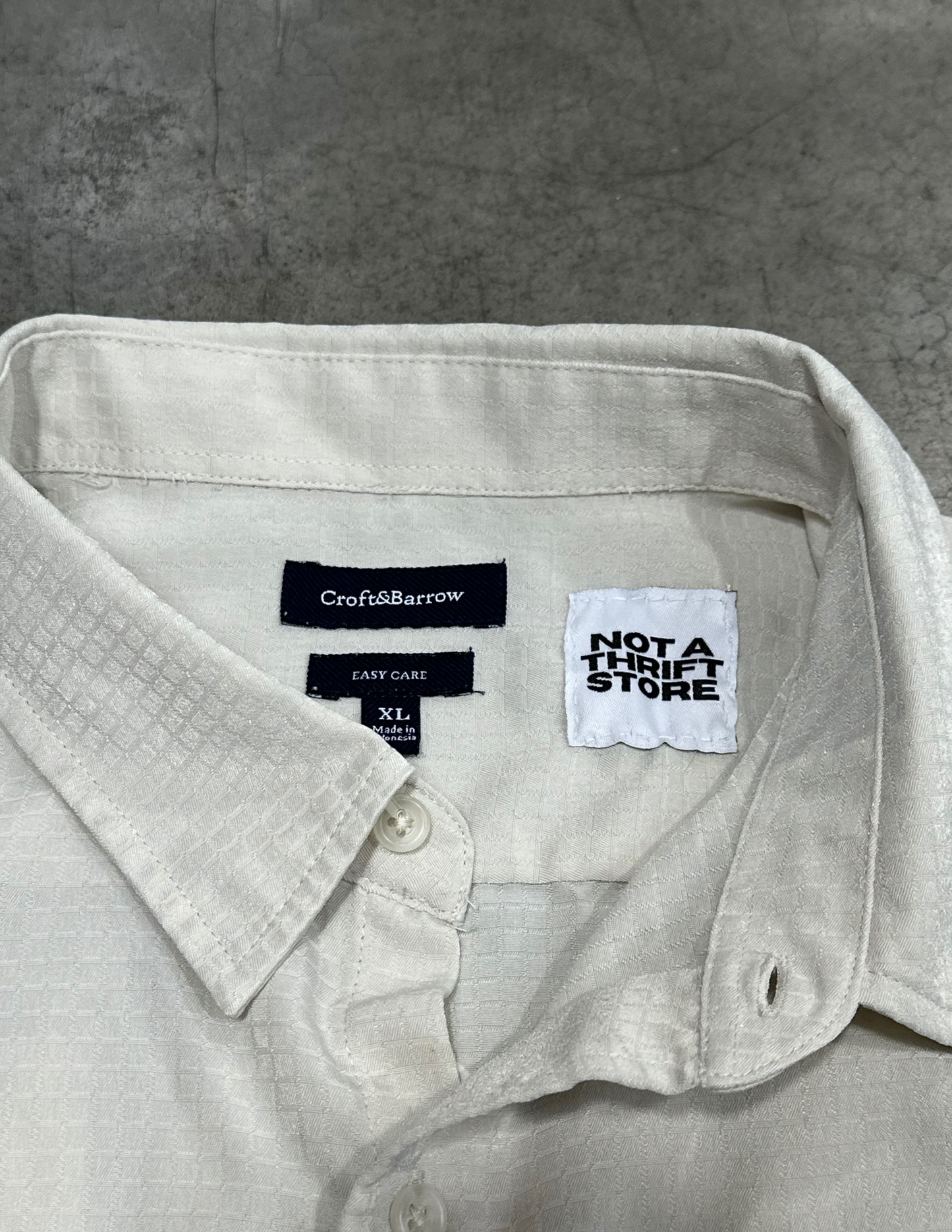 Cropped Light Beige Button Down - XL