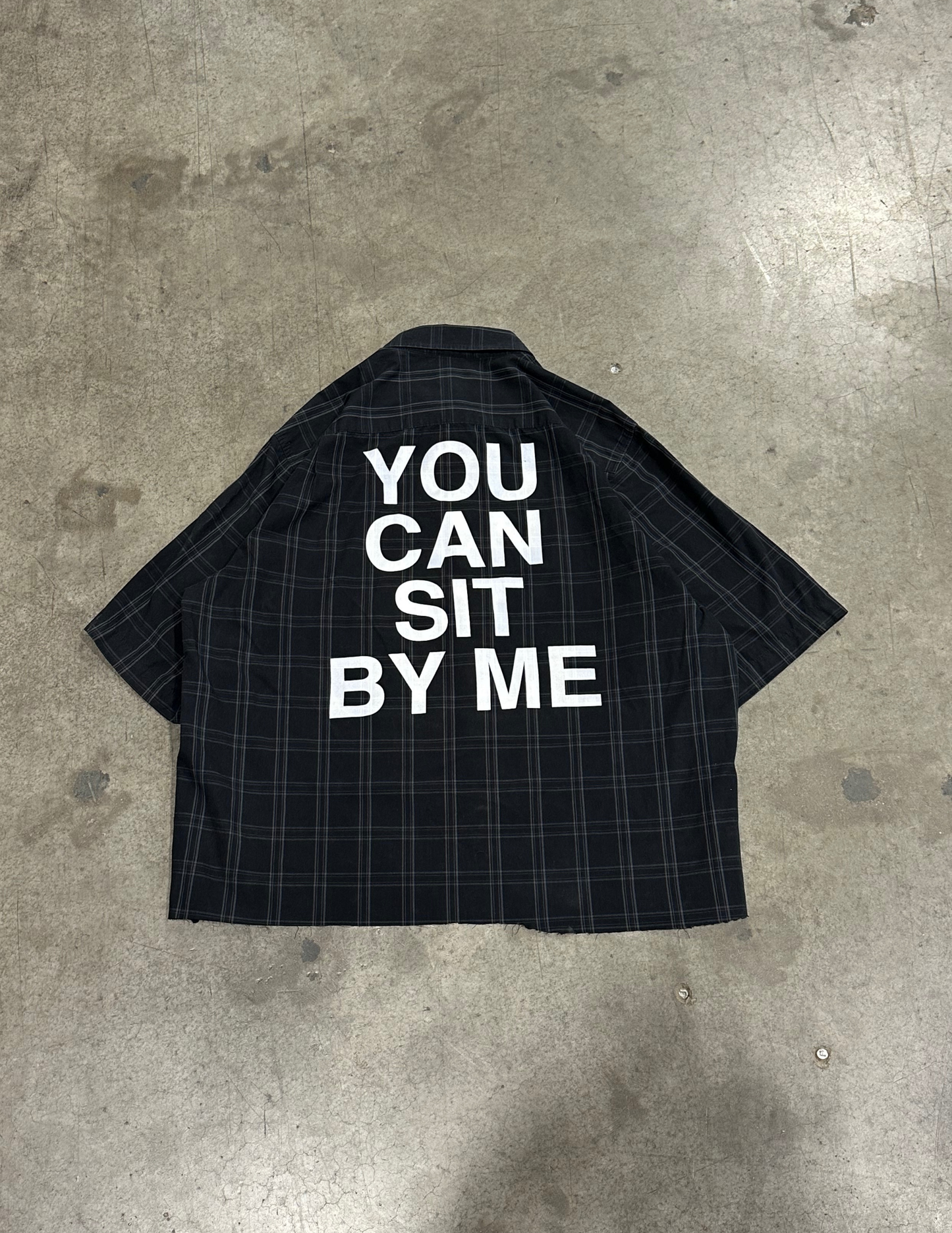 Black Cropped George Button Down - XL