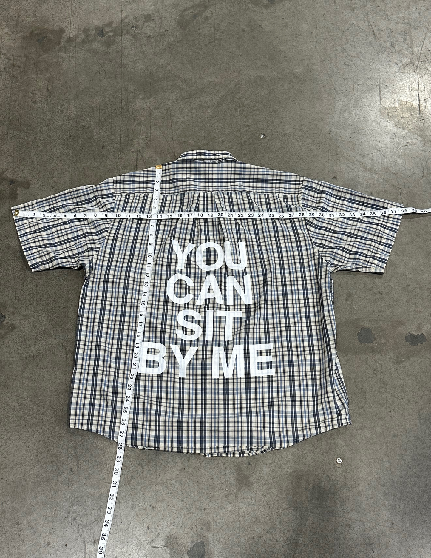 Navy Heritage Plaid Reworked Button-Up - L