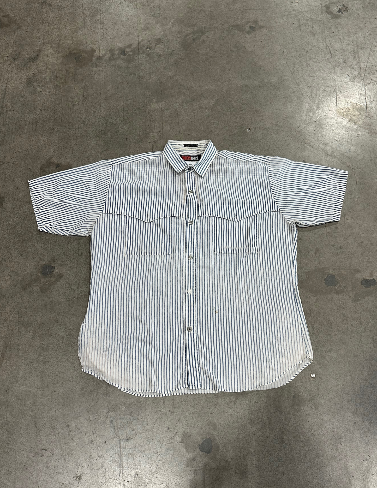 Vintage Blue Pinstripe Button Down - XL
