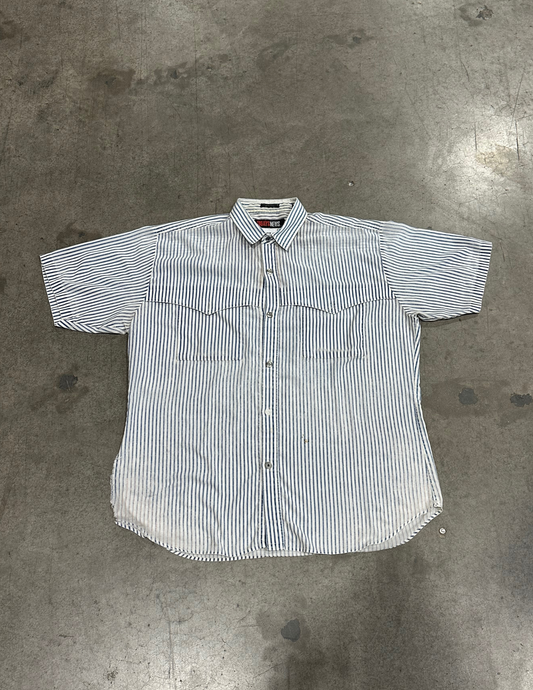 Vintage Blue Pinstripe Button Down - XL