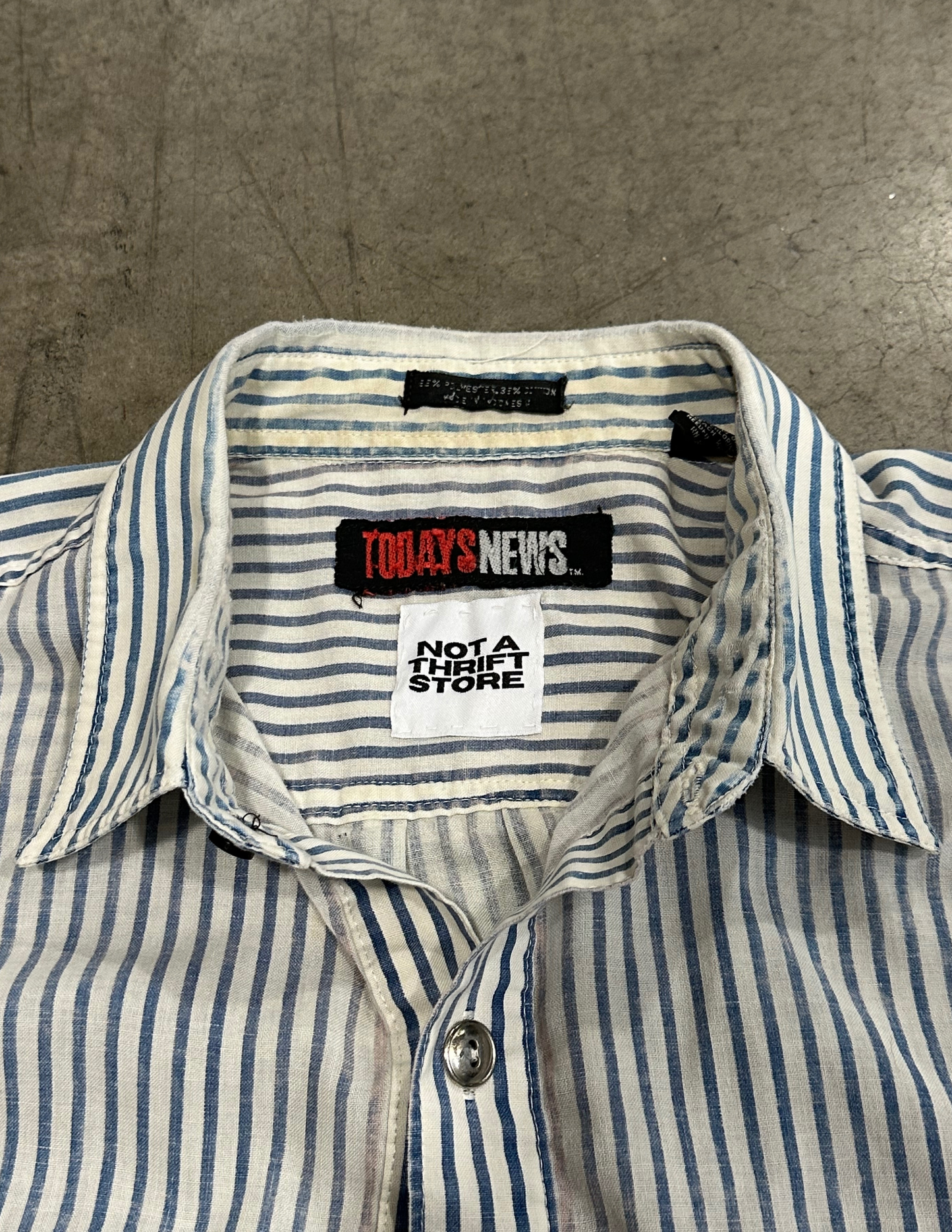 Vintage Blue Pinstripe Button Down - XL
