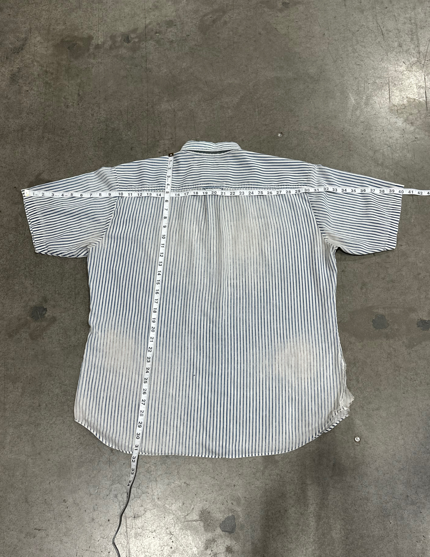 Vintage Blue Pinstripe Button Down - XL