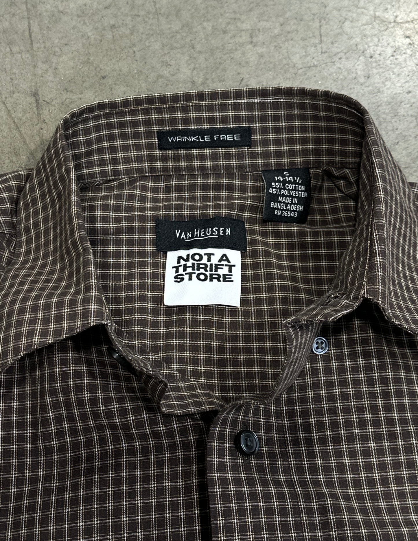 Brown Van Heusen Button Down - S